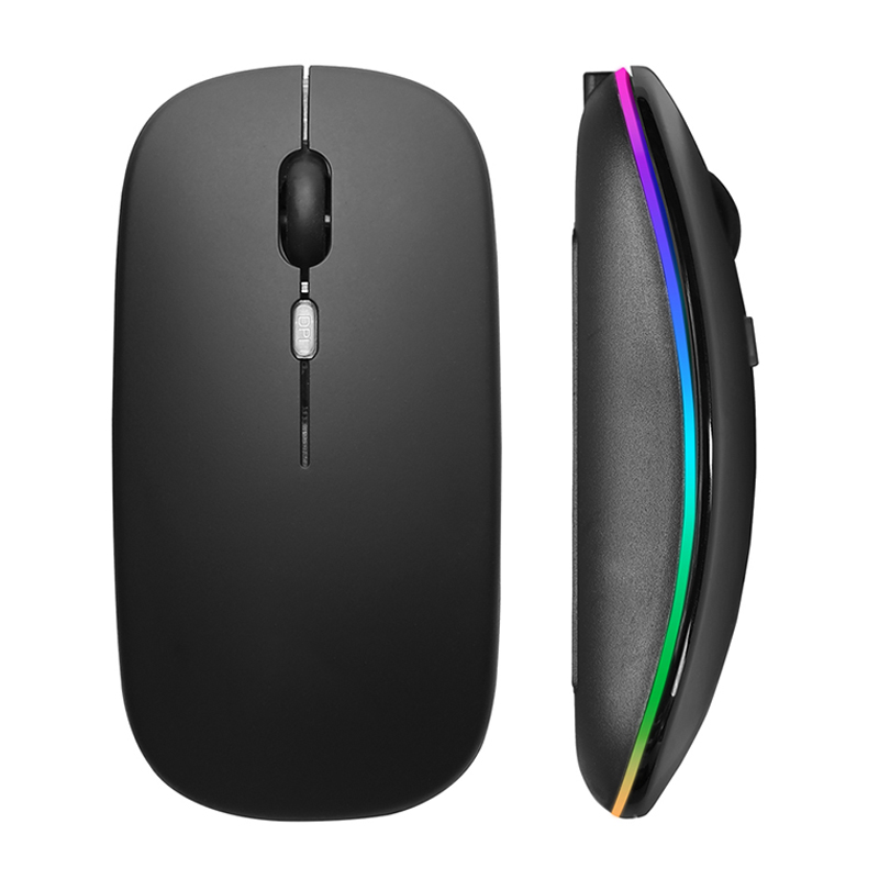 Laptop Mouse - Ratón inalámbrico RGB recargable USB 2,4