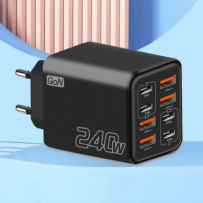 Cargador USB C GaN de 240W, 8  - Laptop Charger reseña y precio