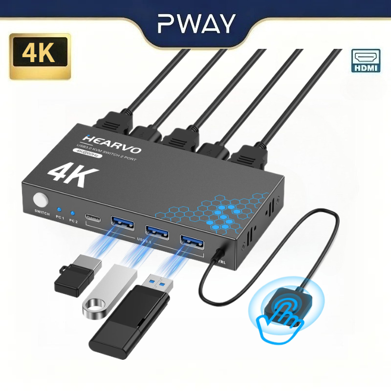 Conmutador KVM HDMI USB 3.0 4K - Laptop Mouse reseña y precio